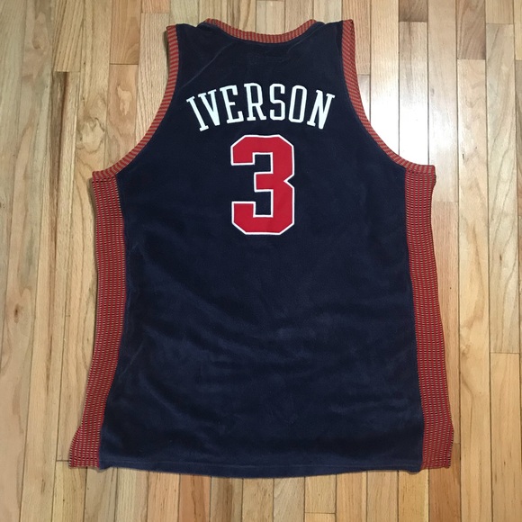 NBA Throwback Allen Iverson Nats/ 76ers Jersey - Picture 5 of 6